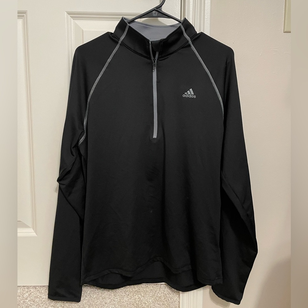 Adidas Core Lightweight Black Long Sleeve Pullover Men’s Quarter Zip